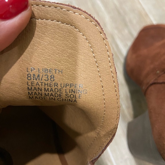Lucky Brand (never worn) brown suede open toe bootie size 8 - Picture 9 of 13